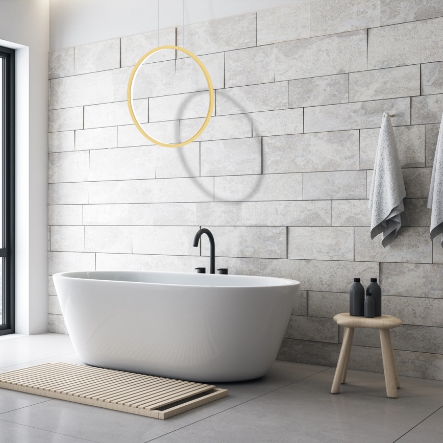 LED Bathroom ljuskrona on a string SATURNO LED/28W/230V IP44 gyllene