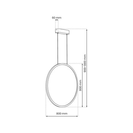 LED Bathroom ljuskrona on a string SATURNO LED/46W/230V IP44 antracit