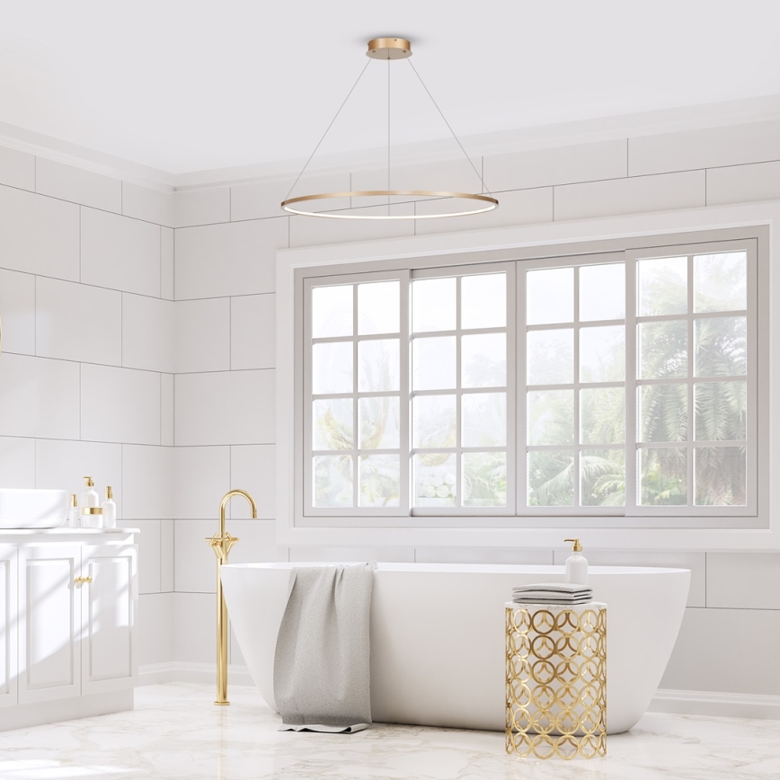 LED Bathroom ljuskrona on a string SATURNO LED/57W/230V IP44 gyllene