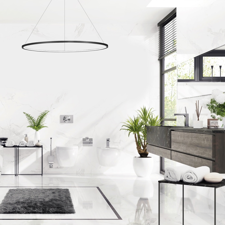 LED Bathroom ljuskrona on a string SATURNO LED/65W/230V IP44 antracit