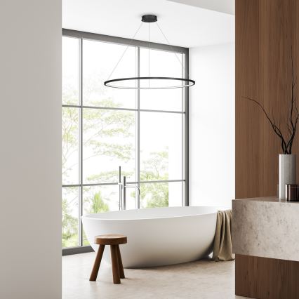 LED Bathroom ljuskrona on a string SATURNO LED/65W/230V IP44 antracit