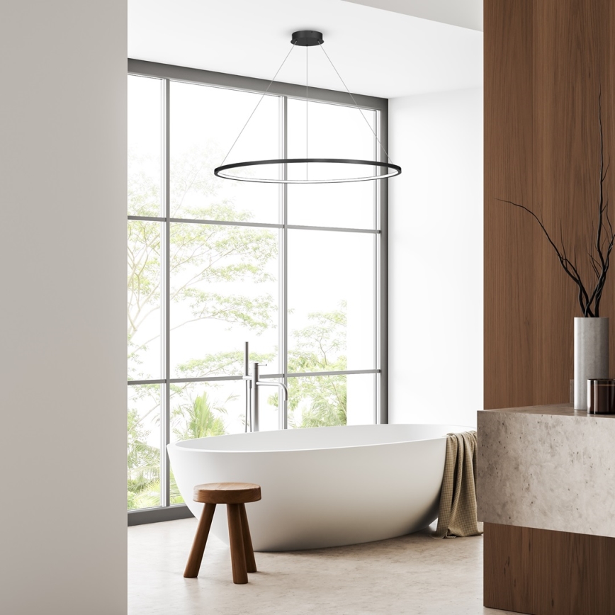 LED Bathroom ljuskrona on a string SATURNO LED/65W/230V IP44 antracit