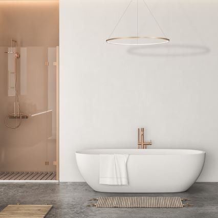 LED Bathroom ljuskrona on a string SATURNO LED/65W/230V IP44 gyllene