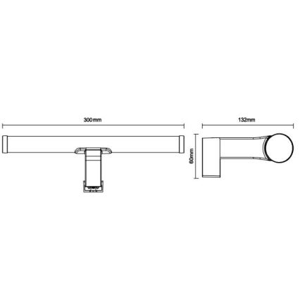 LED-belysning för badrumsspegel LED/8W/230V 30 cm IP44 vit