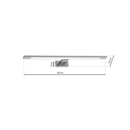LED-belysning för badrumsspegel SHINE LED/12W/230V 60 cm IP44 blank krom