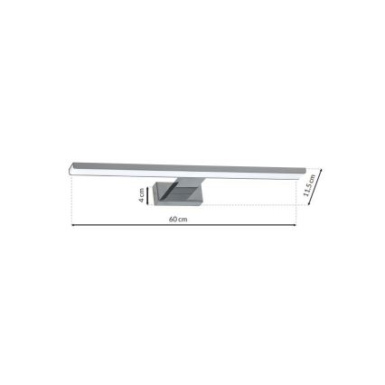 LED-belysning för badrumsspegel SHINE LED/13,8W/230V 60 cm IP44 blank krom