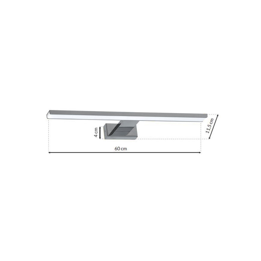 LED-belysning för badrumsspegel SHINE LED/13,8W/230V 60 cm IP44 blank krom