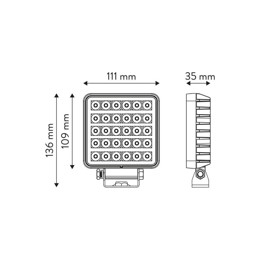 LED Bil spotlight BLACK LED/30W/10-30V IP69 5700K vinklat