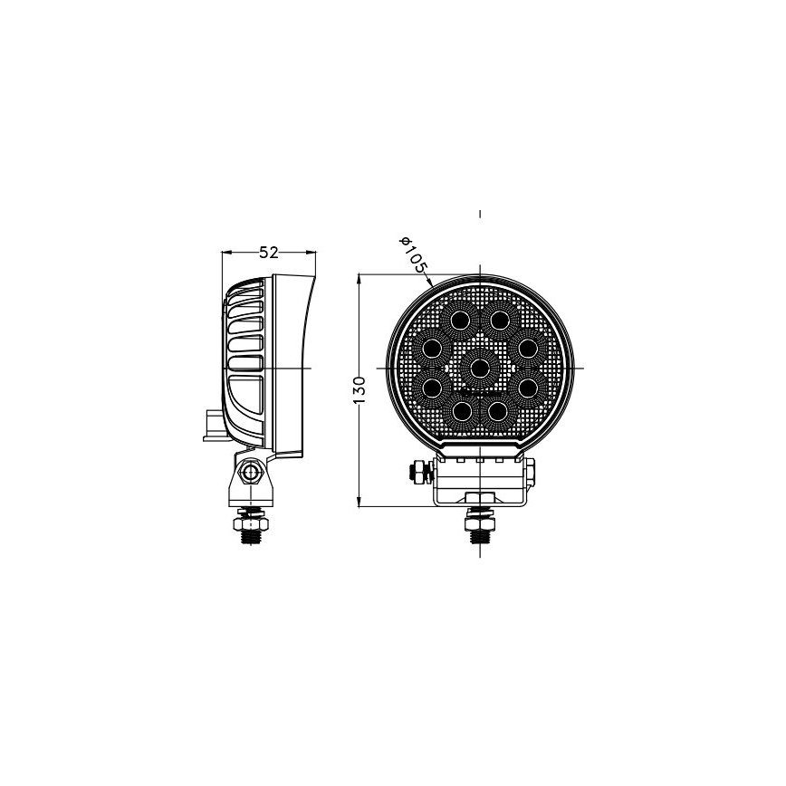LED Bil spotlight BLACK LED/36W/10-30V IP69 5700K rund