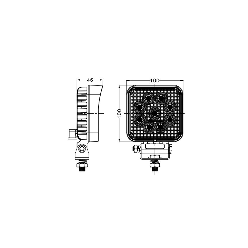 LED Bil spotlight BLACK LED/36W/10-30V IP69 5700K vinklat