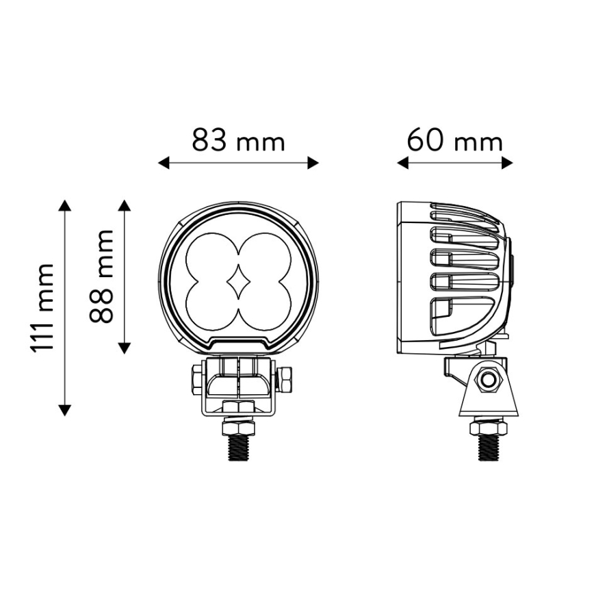 LED Bil spotlight BLACK LED/40W/10-30V IP69 5700K rund