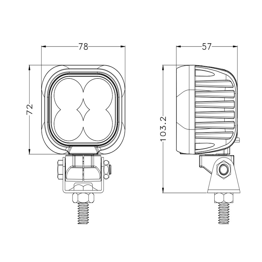 LED Bil spotlight BLACK LED/40W/10-30V IP69 5700K vinklat