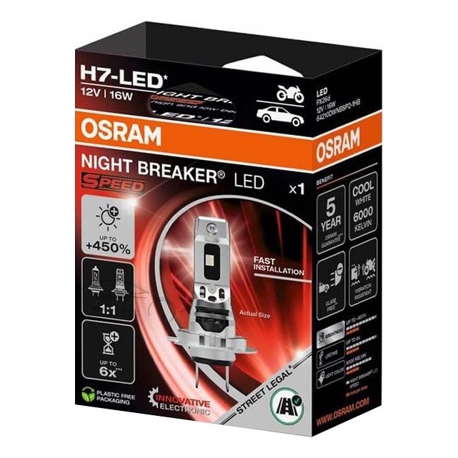 LED-bilglödlampa NIGHT BREAKER SPEED H7 PX26d/16W/12V 6000K - Osram