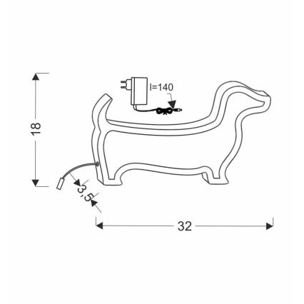 LED Bordslampa för barn DOG LED/12W/230V blå