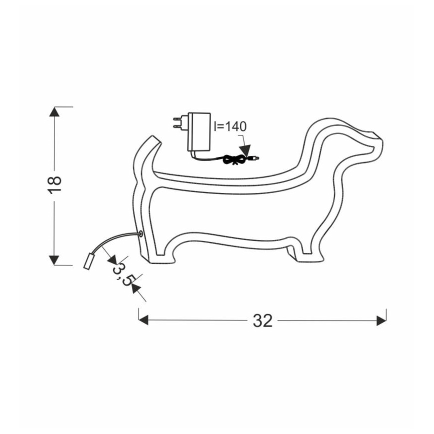 LED Bordslampa för barn DOG LED/12W/230V blå