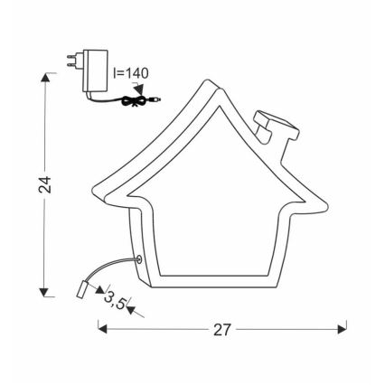 LED Bordslampa för barn HOUSE LED/10W/230V Rosa