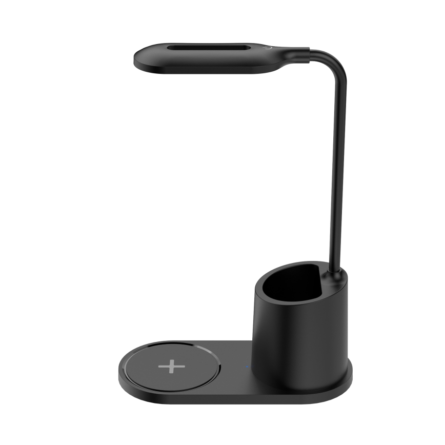 LED bordslampa LED/3W/5V med trådlös laddning svart