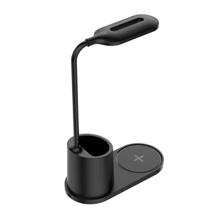 LED bordslampa LED/3W/5V med trådlös laddning svart