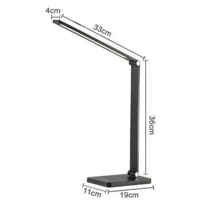 LED bordslampa med en trådlös laddare LED/10W/230V 3000/4000/4500/5000/6000K svart