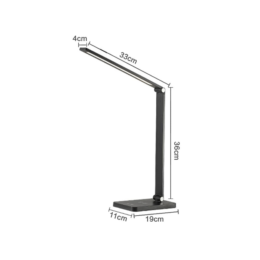 LED bordslampa med en trådlös laddare LED/10W/230V 3000/4000/4500/5000/6000K svart