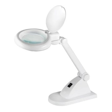 LED Bordslampa med förstoringsglas LED/6W/230V vit