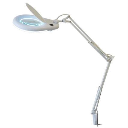 LED bordslampa med förstoringsglas LED/9W/230V vit/skinande krom