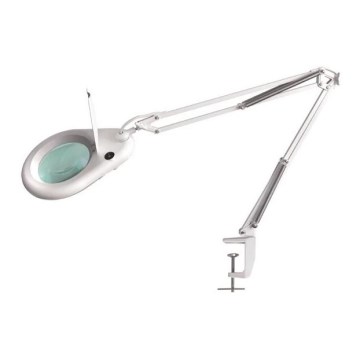 LED bordslampa med förstoringsglas LED/9W/230V vit/skinande krom
