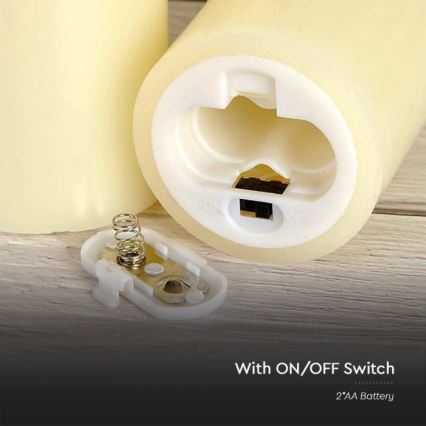LED Candle LED/2xAA varm vit 12,5 cm