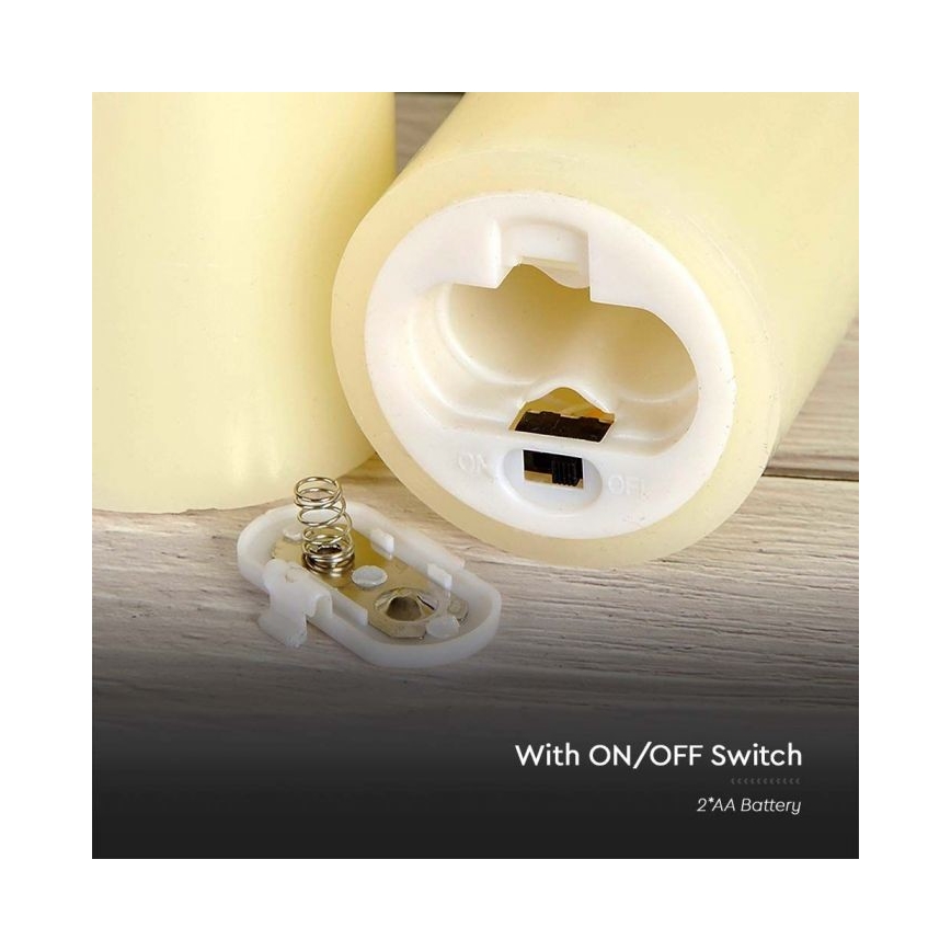LED Candle LED/2xAA varm vit 12,5 cm