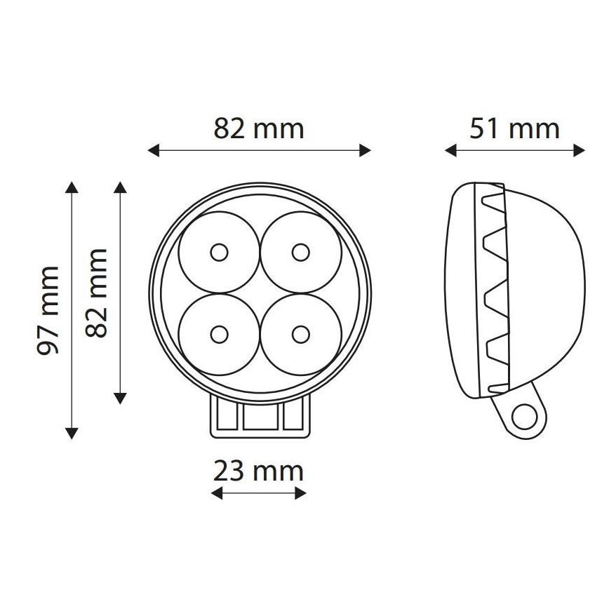 LED CARLyktor EPISTAR LED/12W/10-30V IP67 6000K
