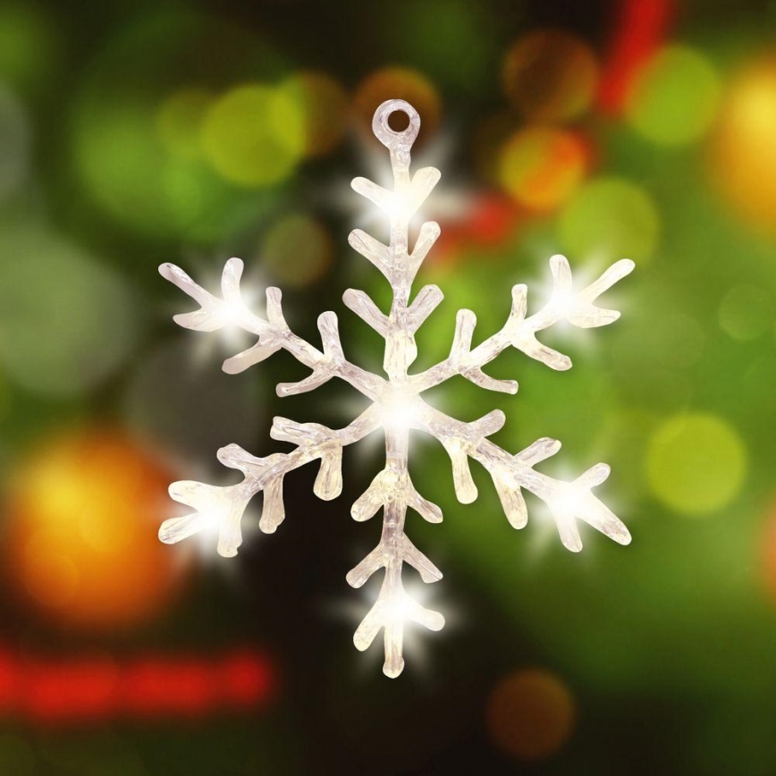 LED Christmas window decoration 16xLED/3xAA varm vit