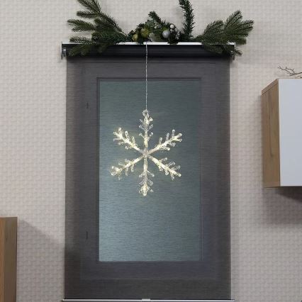 LED Christmas window decoration 16xLED/3xAA varm vit