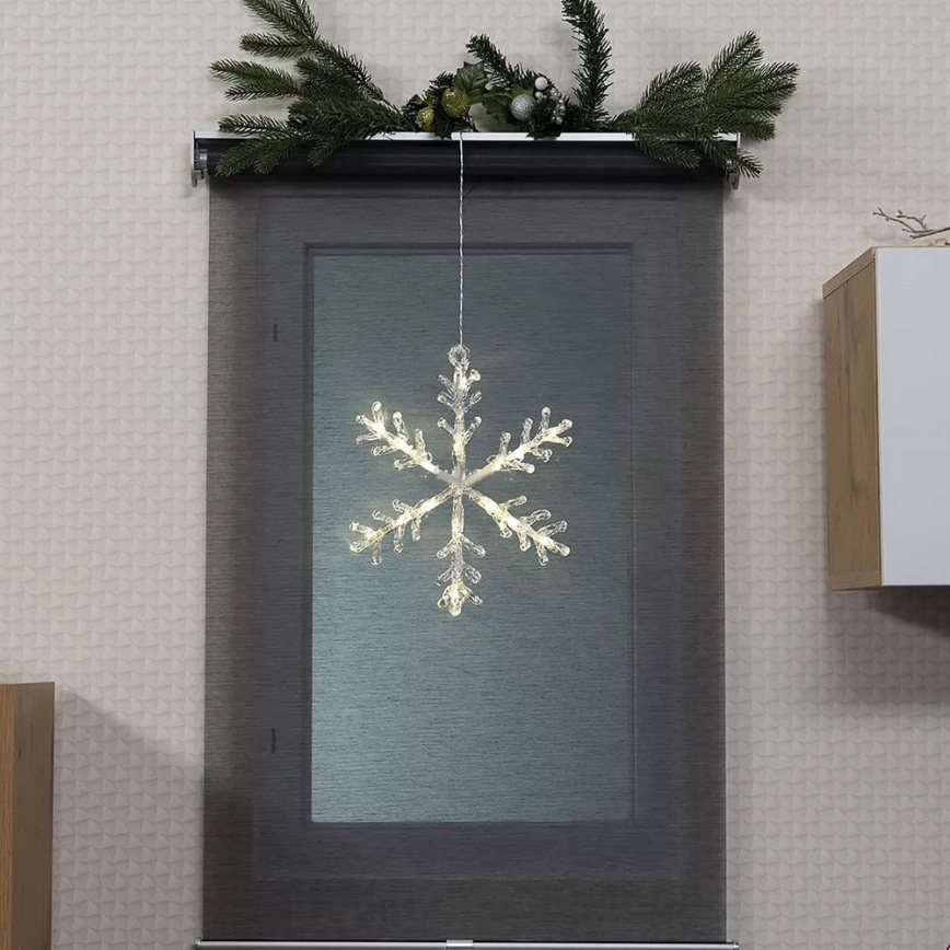 LED Christmas window decoration 16xLED/3xAA varm vit