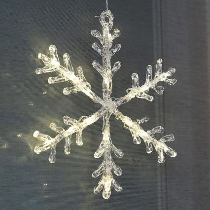 LED Christmas window decoration 16xLED/3xAA varm vit