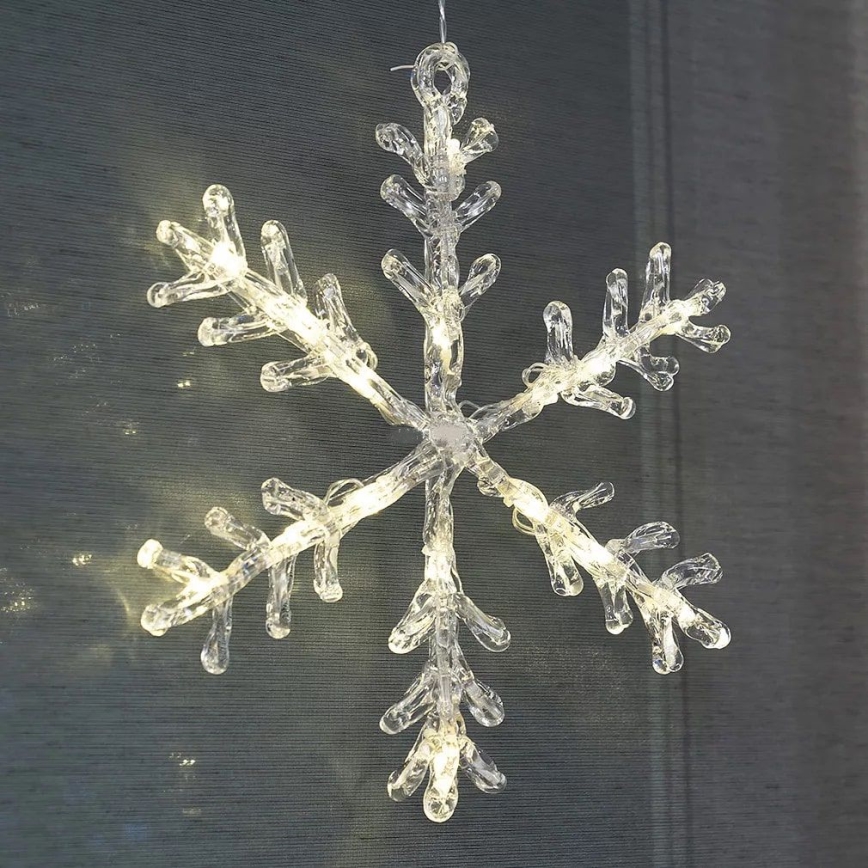LED Christmas window decoration 16xLED/3xAA varm vit