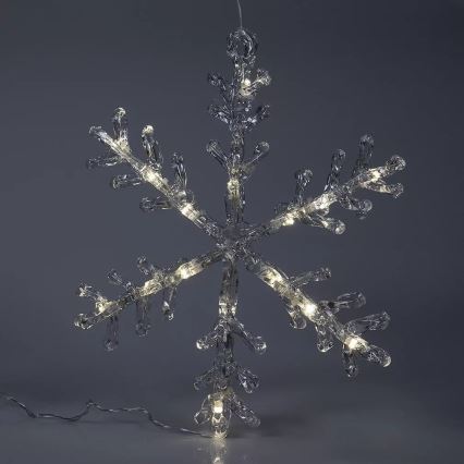 LED Christmas window decoration 16xLED/3xAA varm vit