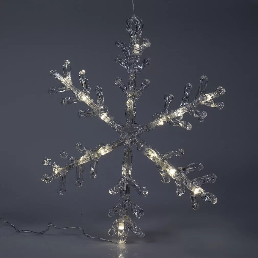 LED Christmas window decoration 16xLED/3xAA varm vit
