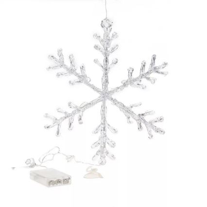LED Christmas window decoration 16xLED/3xAA varm vit