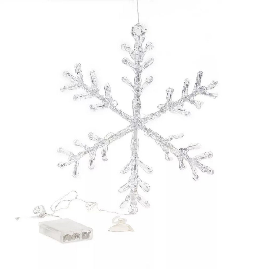 LED Christmas window decoration 16xLED/3xAA varm vit