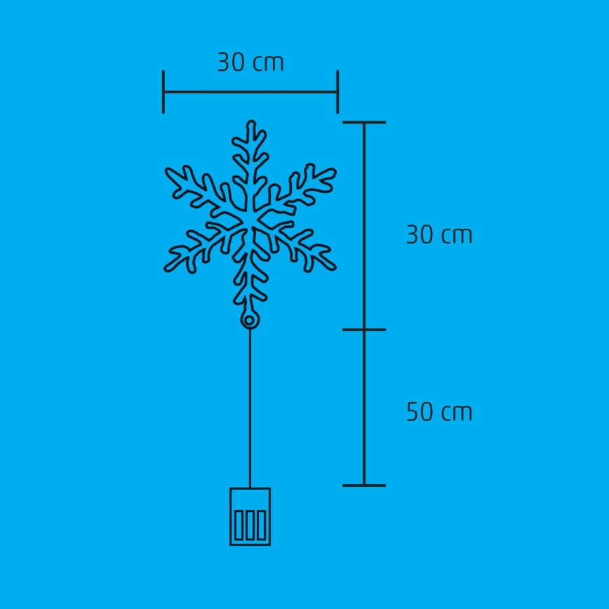 LED Christmas window decoration 16xLED/3xAA varm vit