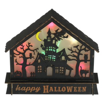LED Dekoration HALLOWEEN LED/2xAA/Flerfärgad spökhus