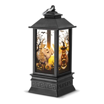 LED Dekoration HALLOWEEN LED/3xAAA/varm vit lykta med pumpor