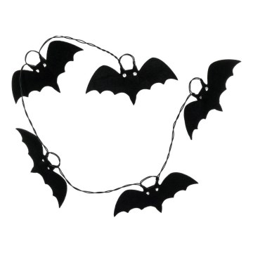 LED dekorativ kedja HALLOWEEN 10xLED/2xAA/varm vit 1,3m fladdermöss