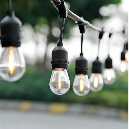 LED dekorativ utomhusslinga 10xE27/1W/230V 10 m IP65 svart