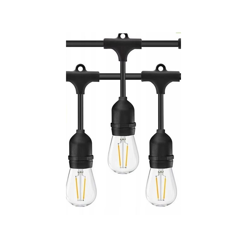 LED dekorativ utomhusslinga 10xE27/1W/230V 10 m IP65 svart