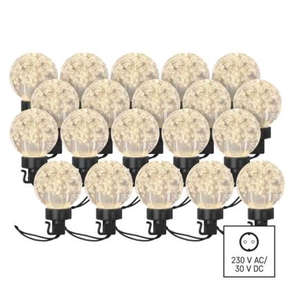 LED dekorativ utomhusslinga 20xLED/12,6m IP44 varm vit