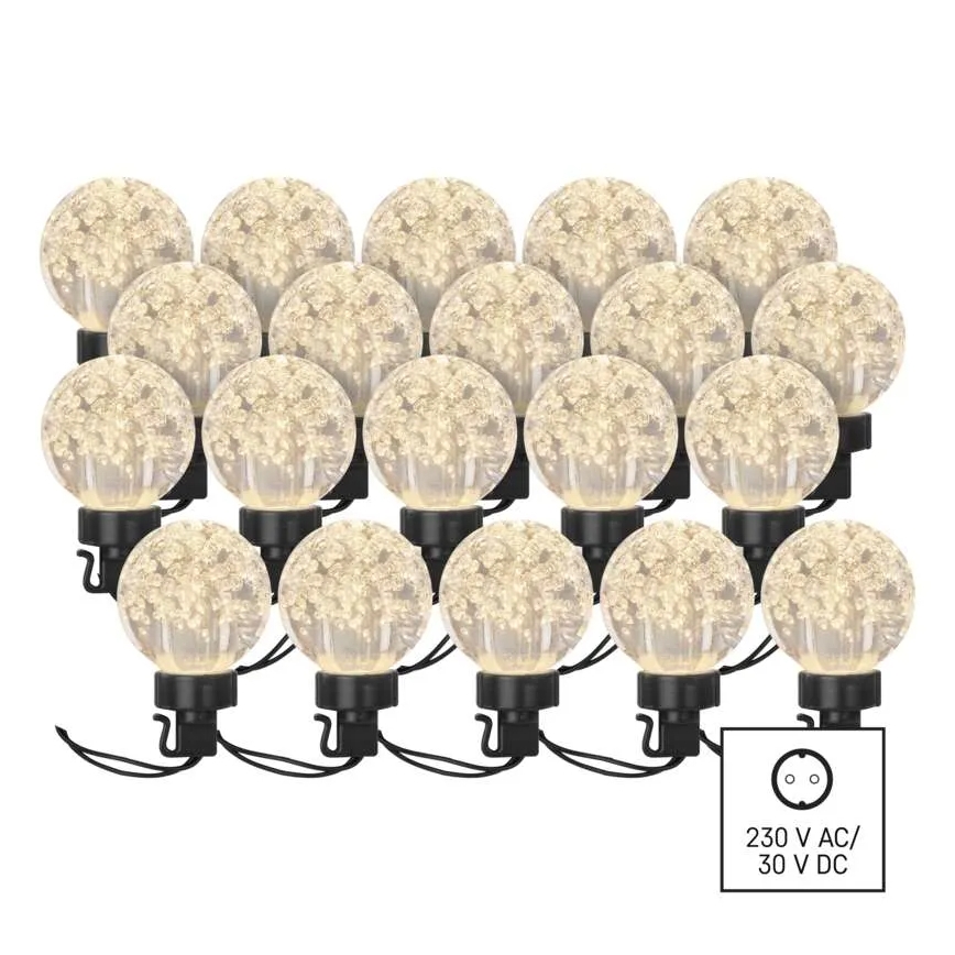 LED dekorativ utomhusslinga 20xLED/12,6m IP44 varm vit