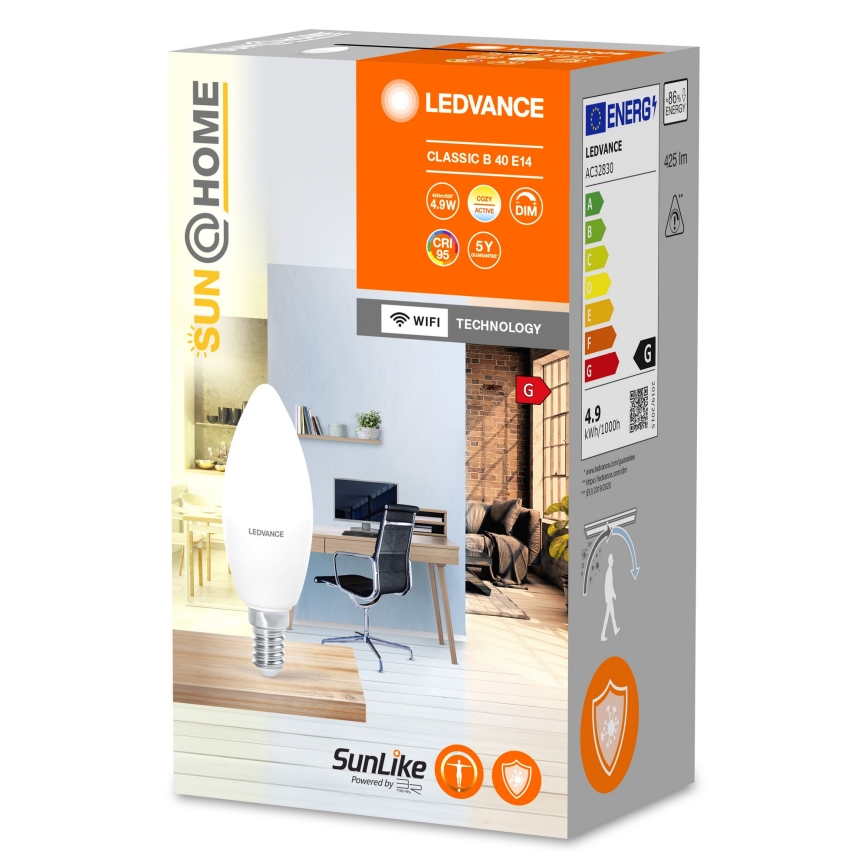 LED Dimbar antibakteriell glödlampa B40 E14/4,9W/230V Wi-Fi