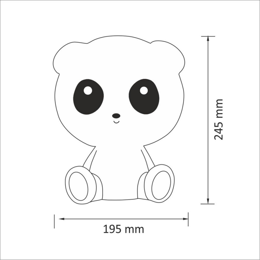 LED Dimbar Barn nattlampa 2,5W/230V panda