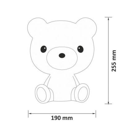 LED Dimbar Barn nattlampa 2,5W/230V teddy björn vit